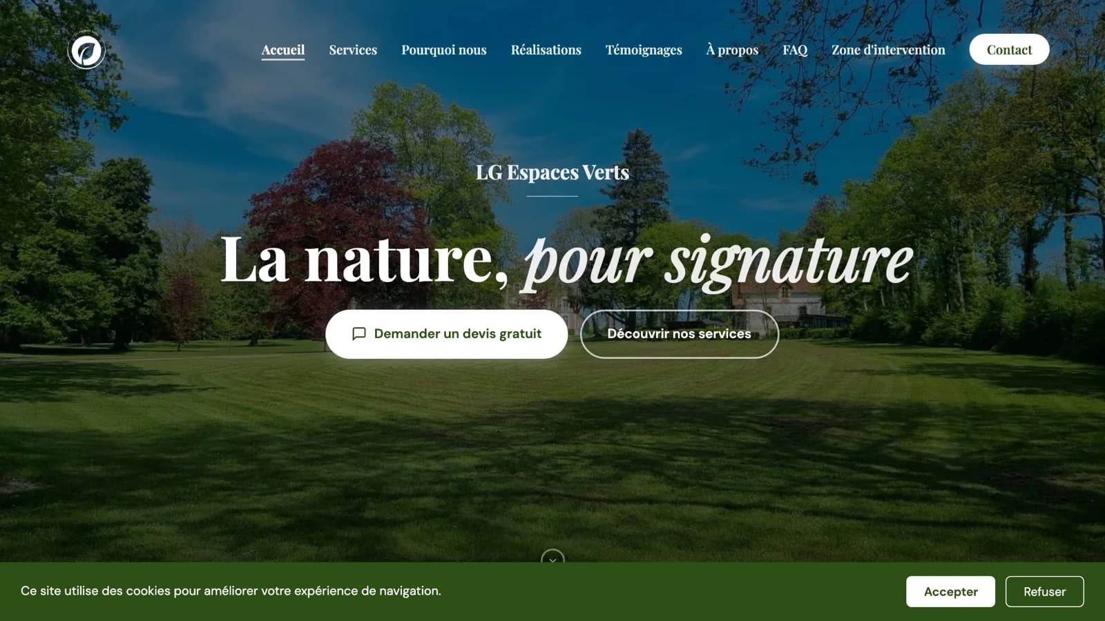 LG Espaces Verts — site réalisé par Obrentis